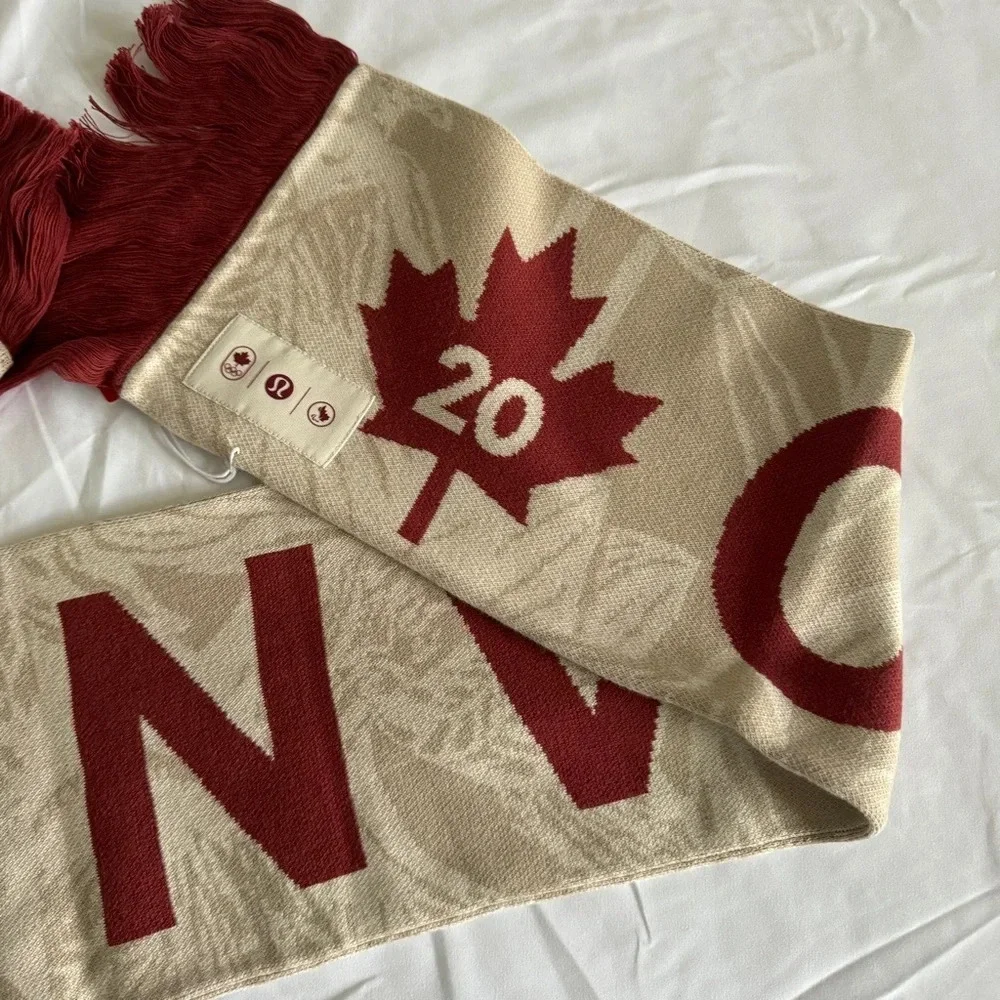 🆕🇨🇦 Lululemon Team Canada Olympic Future Legacy Scarf Mojave Tan Beech White